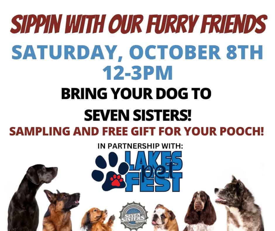 Sippin with our furry friends - Saturday, October 8th 12-3pm