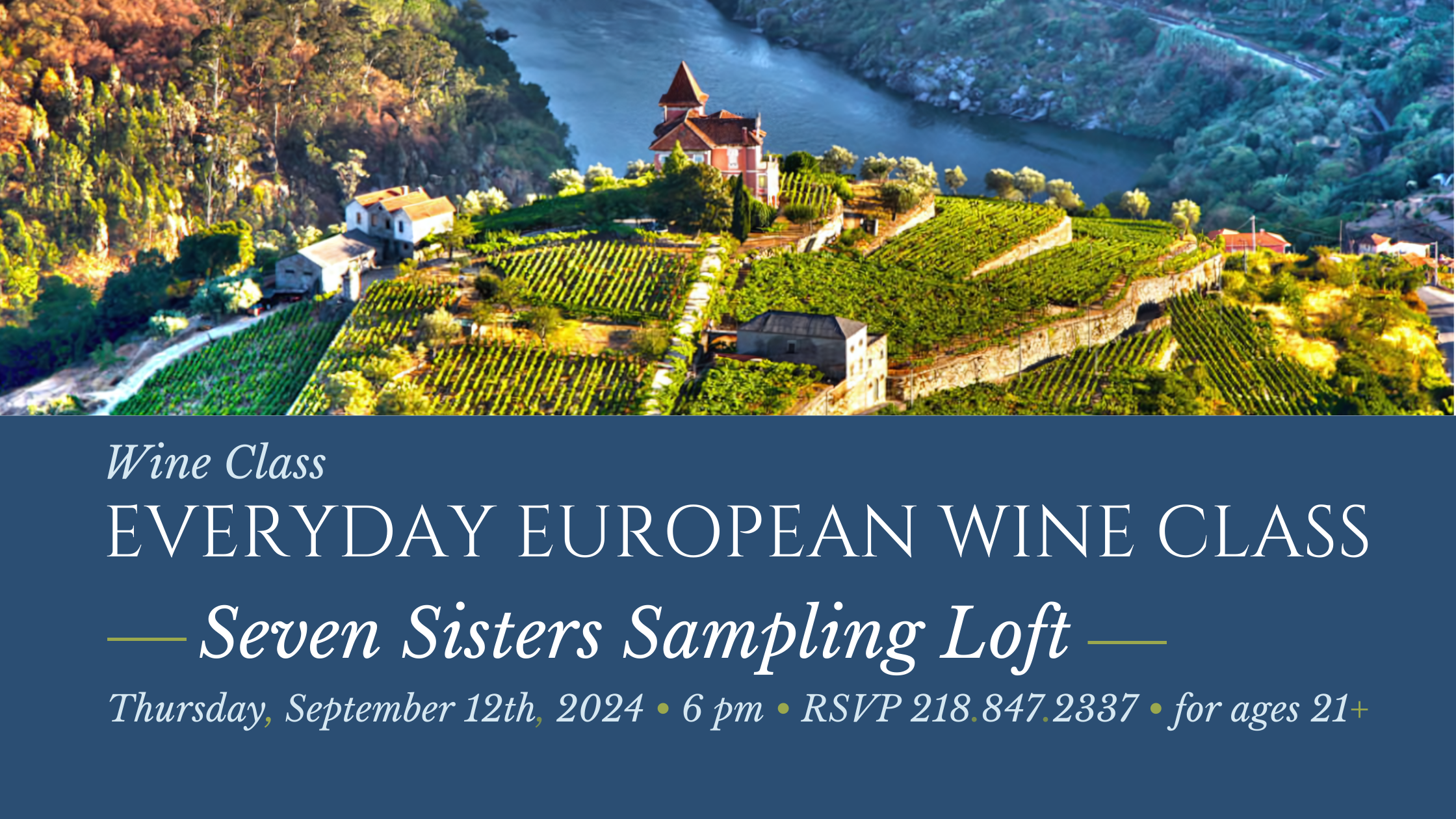 Everyday European Wine Class • Thursday, September 12th, 2024 • 6 pm