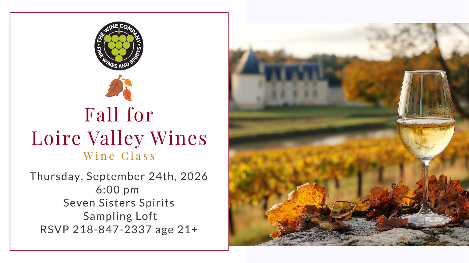Fall for Loire Valley Wines • Wine Class on September 24, 2026